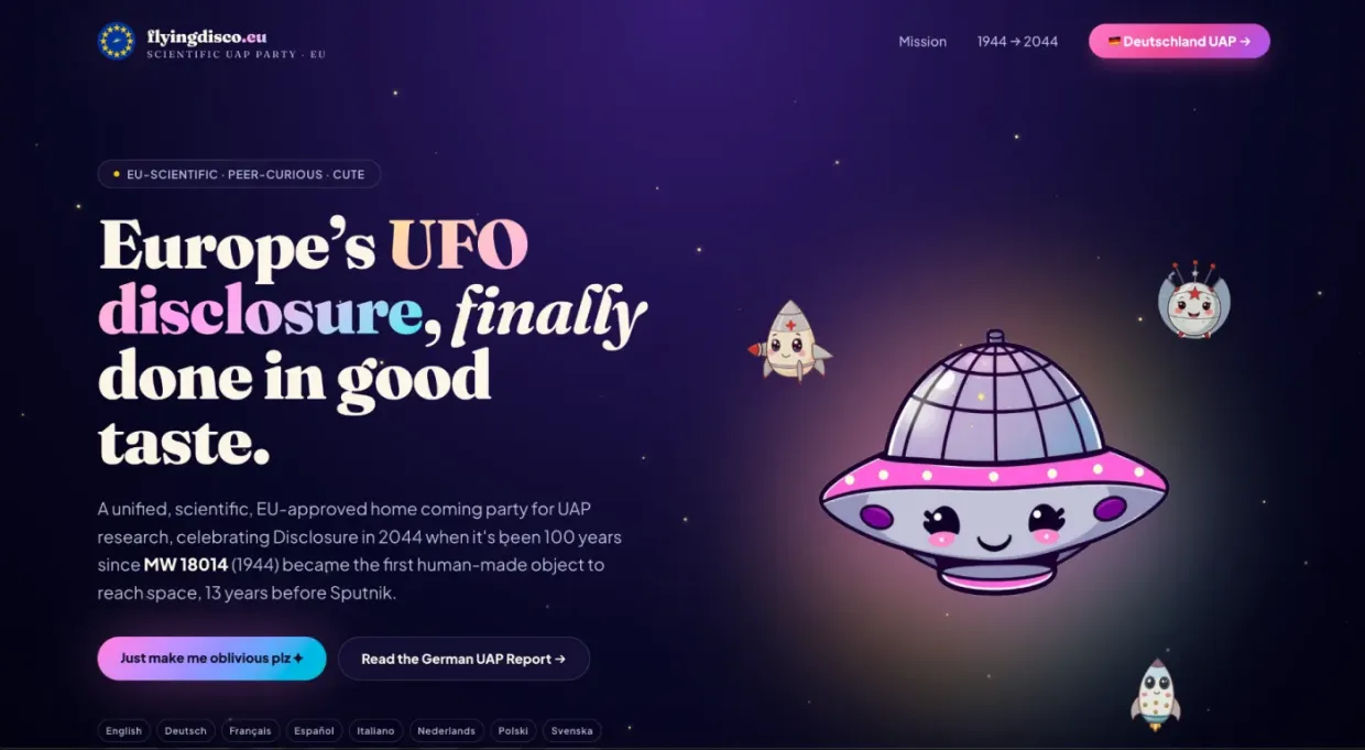flyingdisco.eu — Scientific UAP Party EU